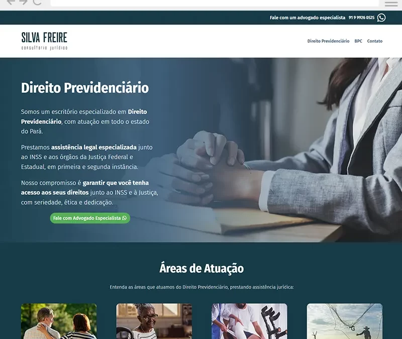 Desenvolvimento Web para escritório de advocacia Silva Freire