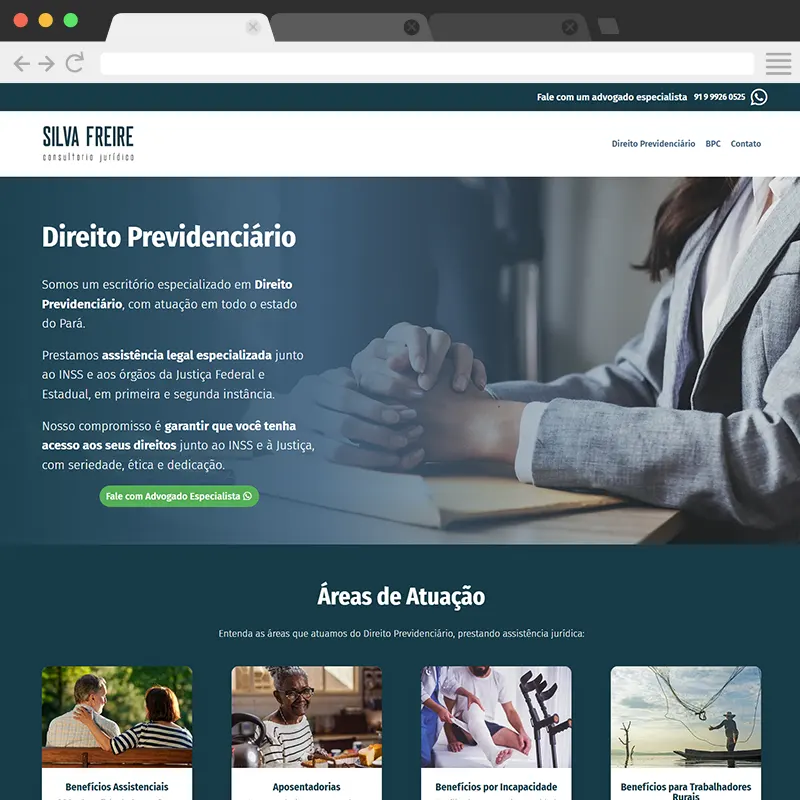 Desenvolvimento Web para escritório de advocacia Silva Freire